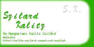 szilard kalitz business card